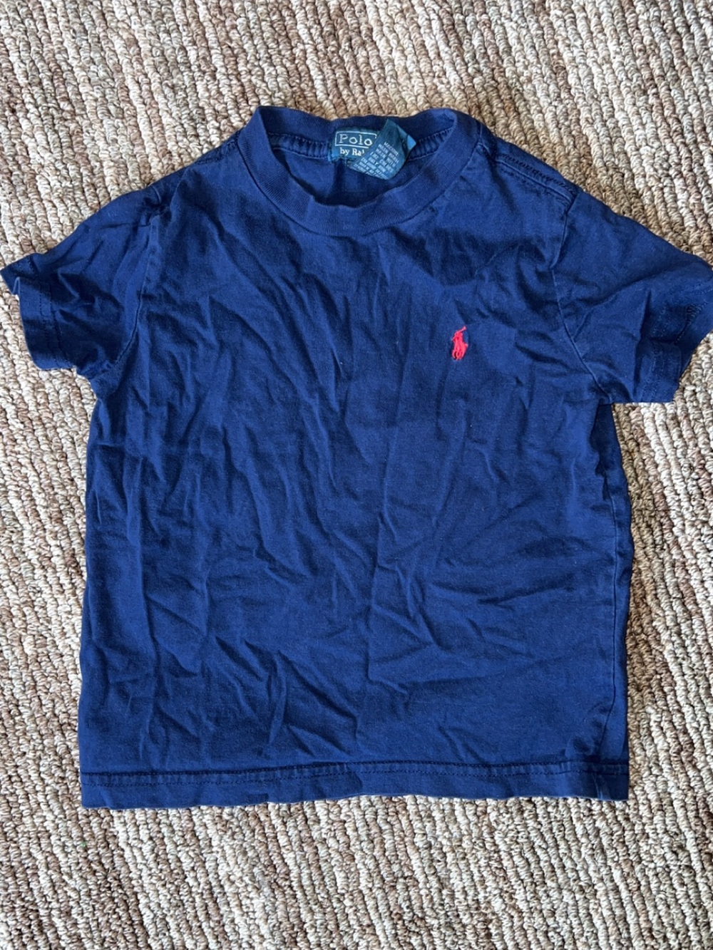 Ralph Lauren Navy Tee with Red Pony Embroidery - Picture 3 of 4